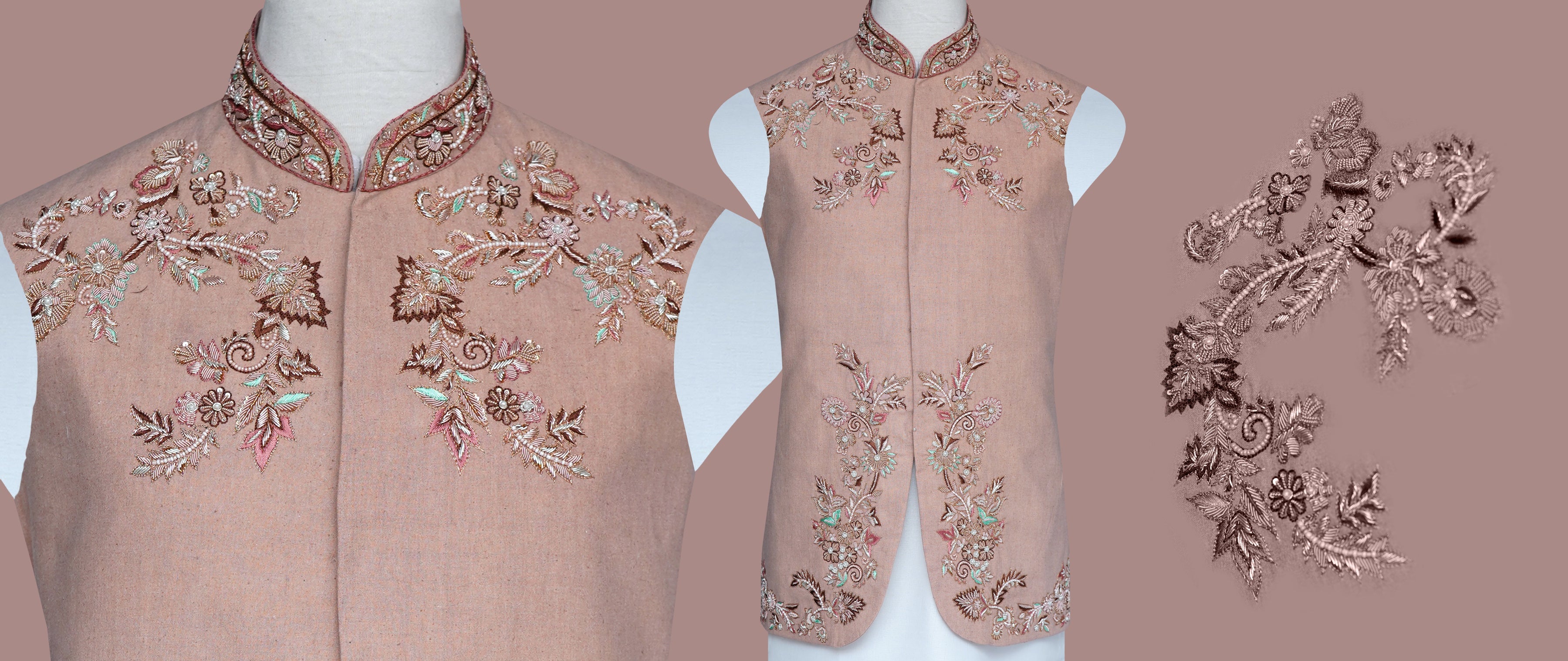 Powder Peach Waist Coat peach pink