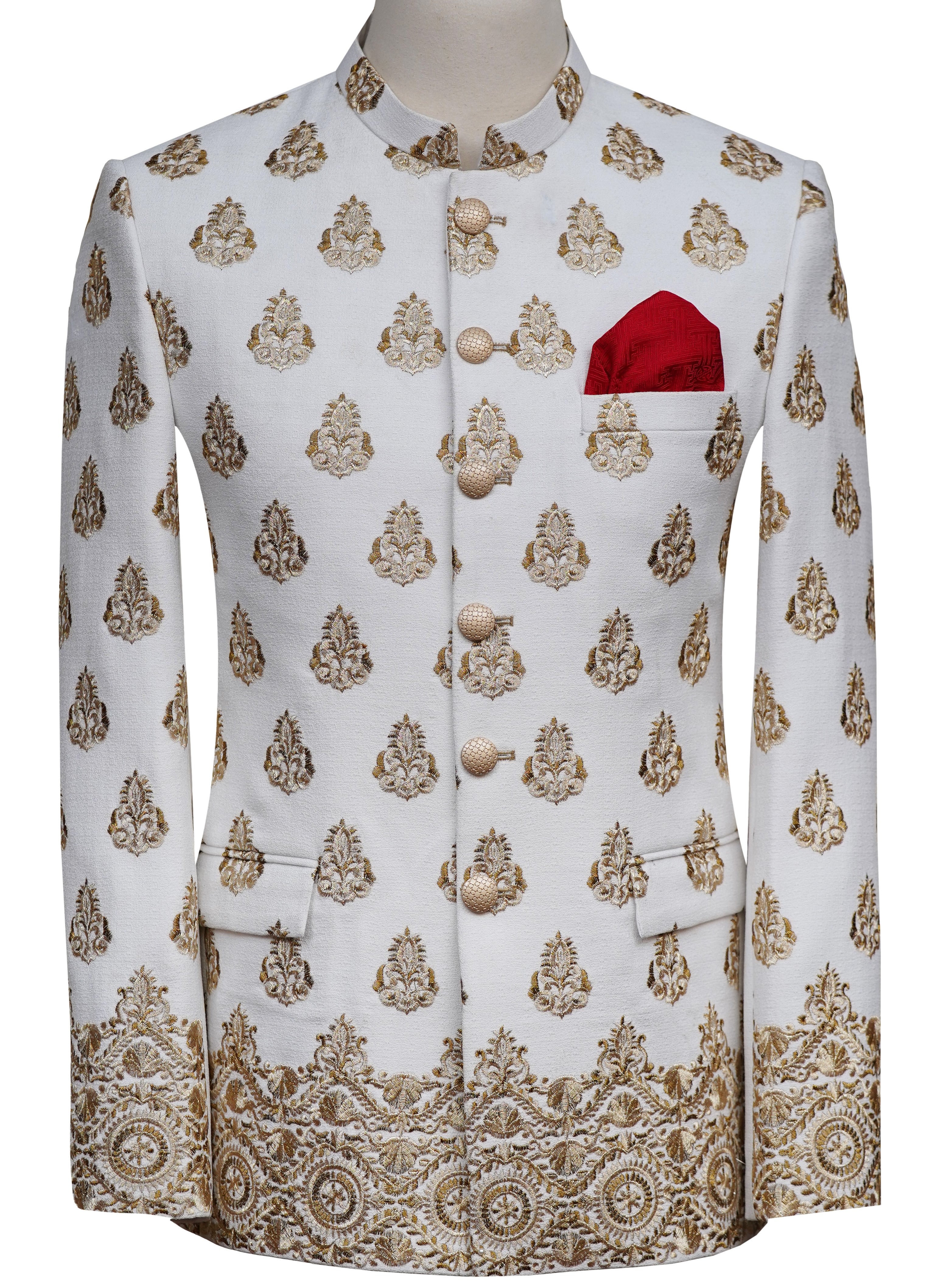 Graceful White Golden Prince Coat White Gold