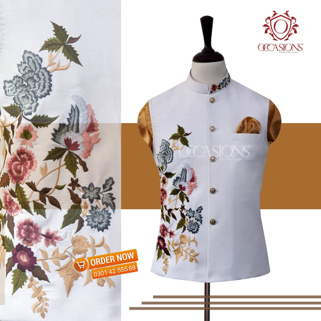Magnificent Designer White Waistcoat White