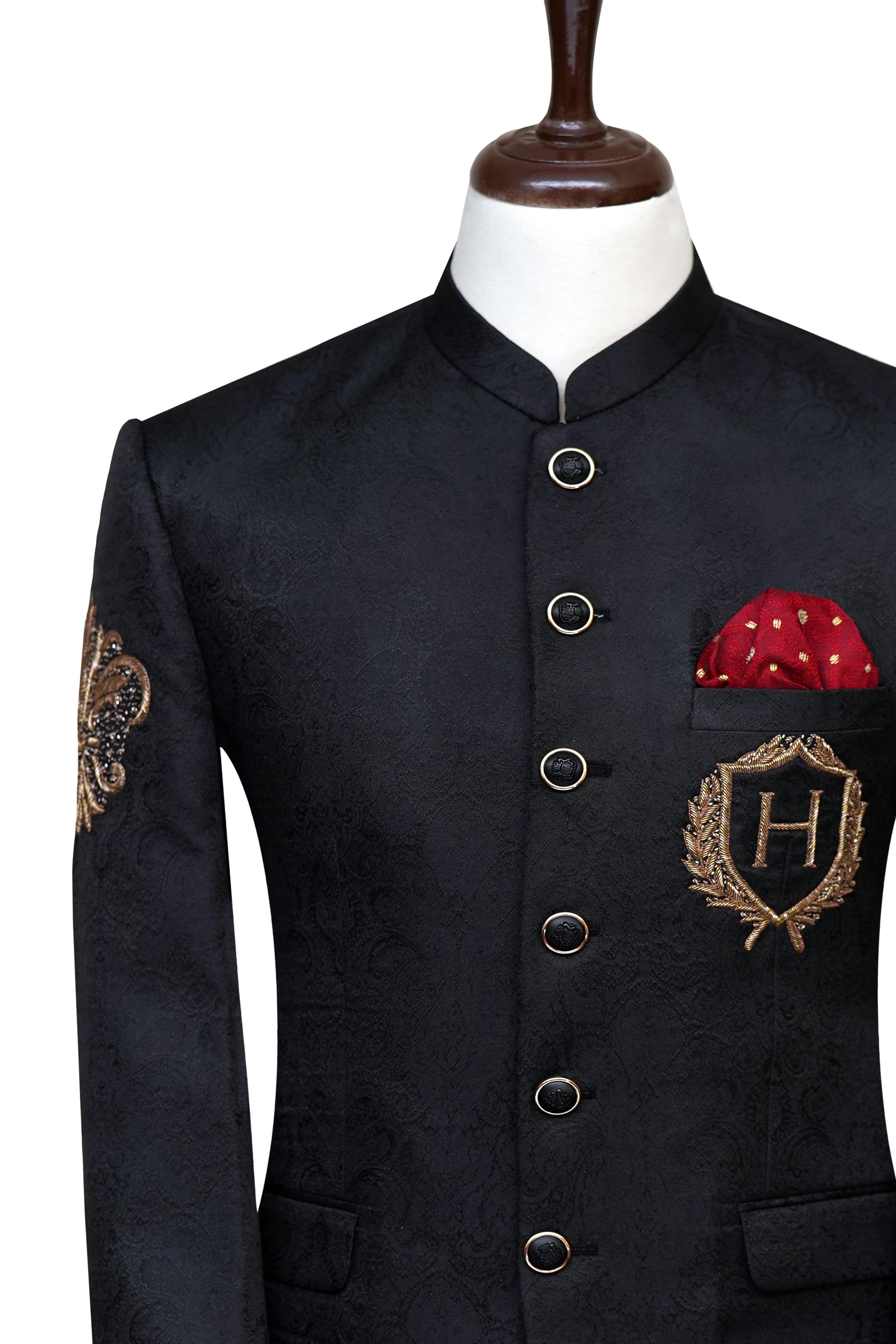 Royal Black Traditional Prince Coat Black