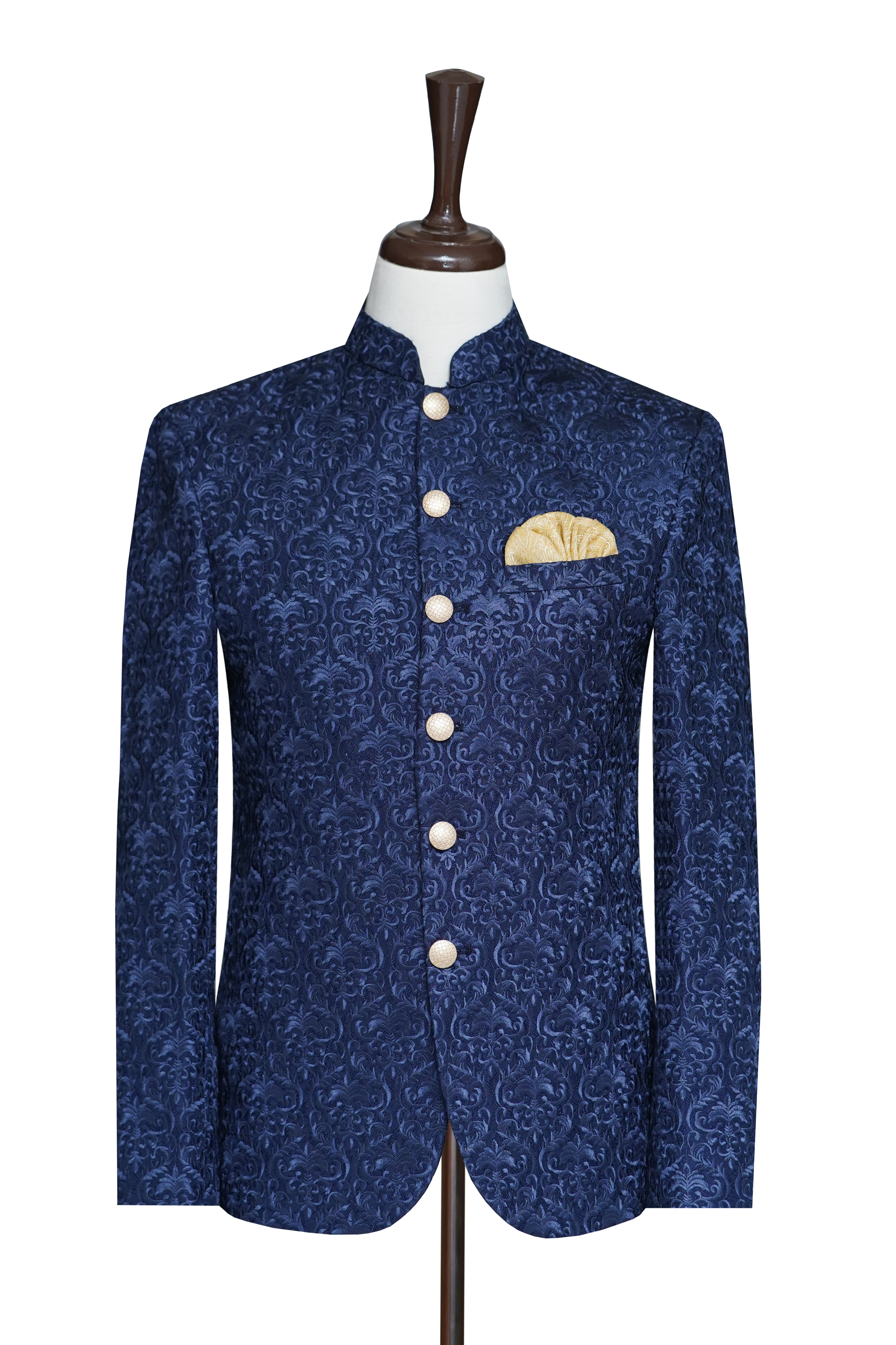 Groom Blue Embroidery Prince Coat Blue