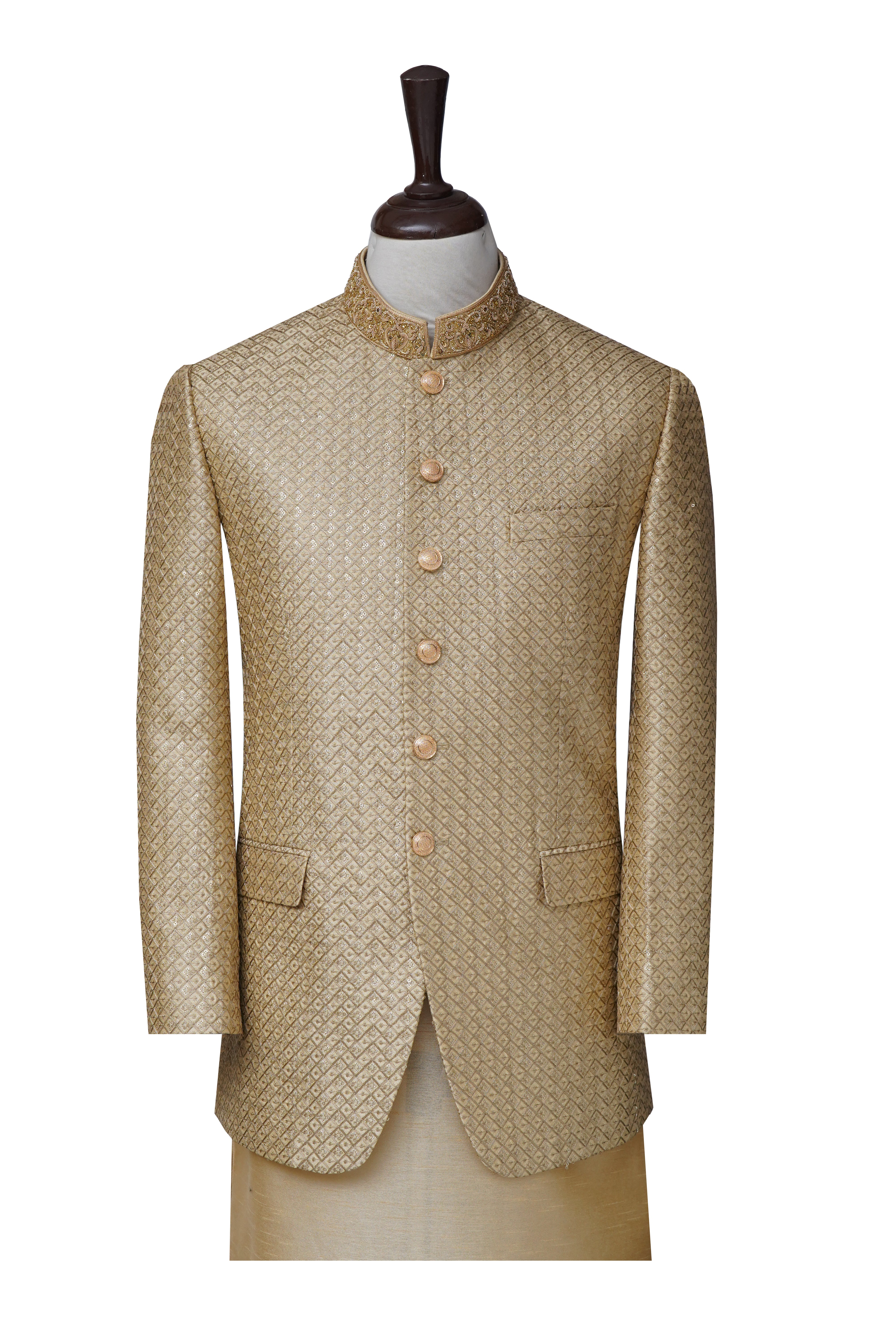 Rose Gold 3 Star Design Prince Coat	 Golden