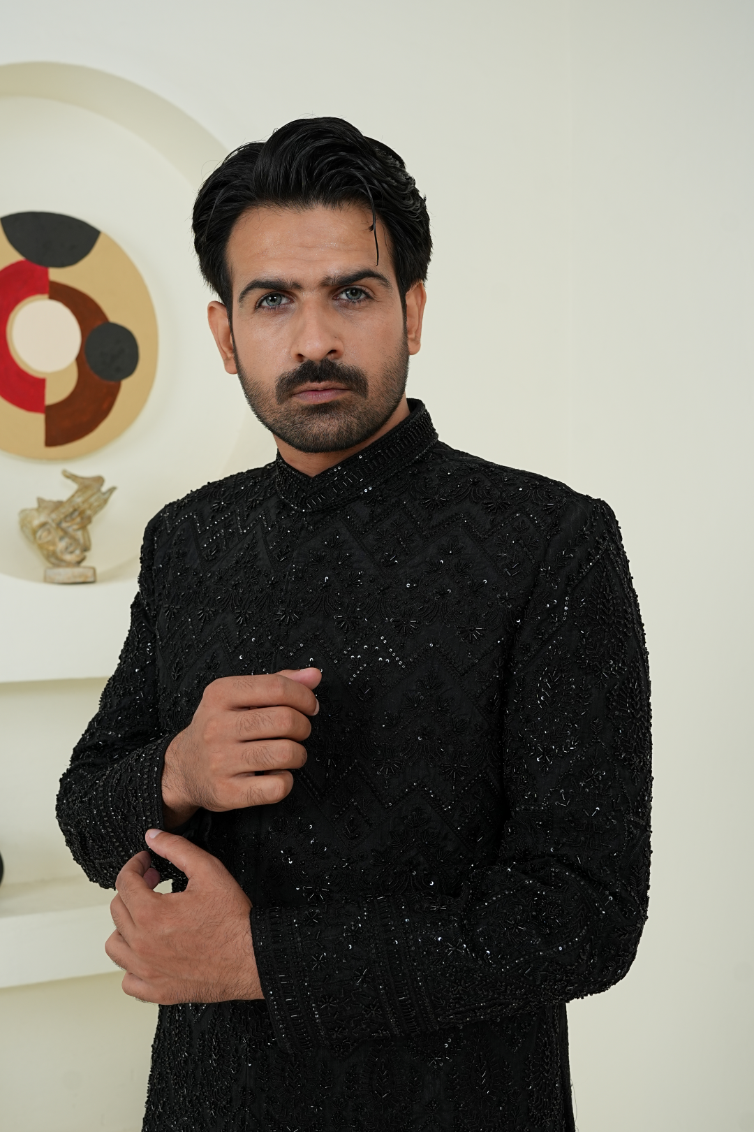 Black Story Design Luxury Sherwani