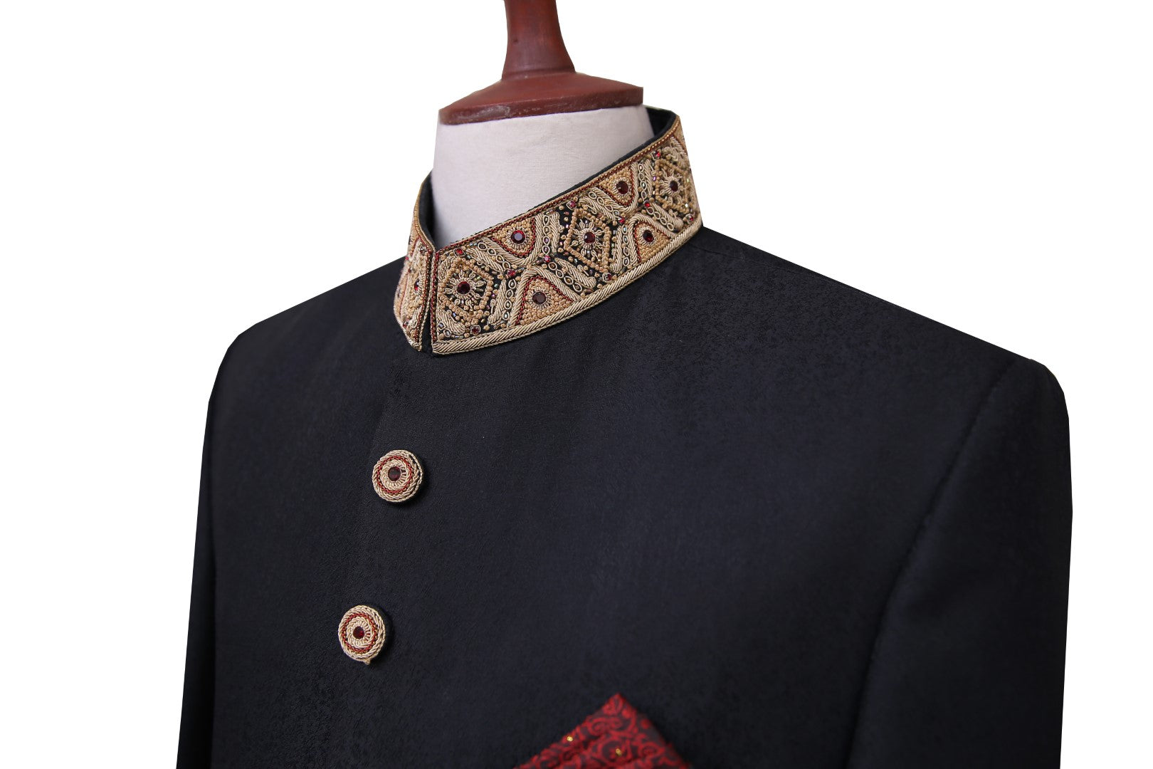 Royal Black Groom Sherwani Black